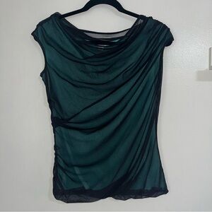 Worthington Mesh Overlay Blouse